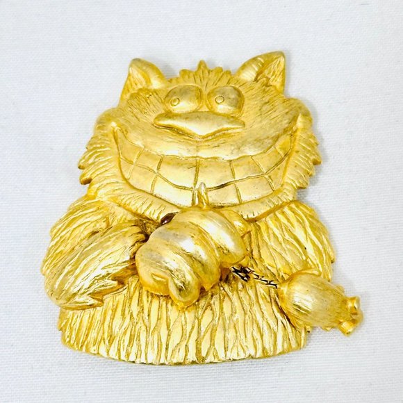 Vintage Cat and Mouse Brooch Jonette Jewelry (JJ) 1980s - Picture 3 of 6
